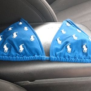 RALPH LAUREN | Blue Ralph Lauren logo bikini top
